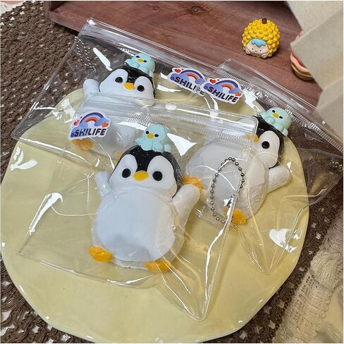 Taba Squishy Penguin,fufu squishies,Silicone Toys,Stress Relieving Fur Ball OPP Packaging GiftsSquishy Fidget Toys for Anxiety&Relaxation,Perfect Desk Accessory for Adults (Penguin) in Saudi Arabia