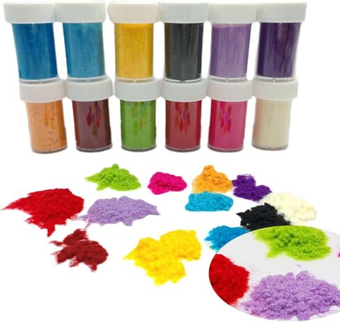 12Colors Flocking Velvet Powder for Candy Manicure ، فن الأظافر DIY ، بريق حرفي ، زينة عيد الميلاد والحرف الاحتفالية (ألياف نايلون غامض) (50 جرام أبيض) اللون الأبيض) in Kuwait