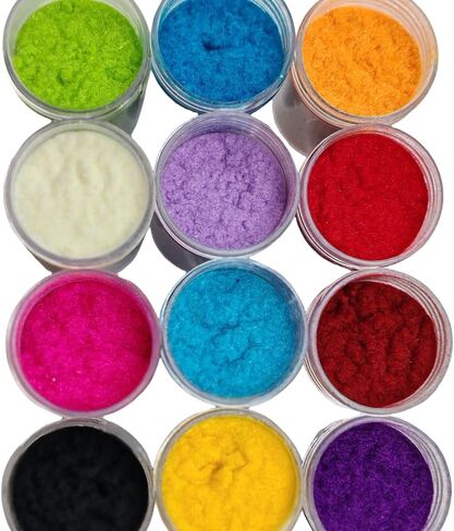 12Colors Flocking Velvet Powder for Candy Manicure ، فن الأظافر DIY ، بريق حرفي ، زينة عيد الميلاد والحرف الاحتفالية (ألياف نايلون غامض) (50 جرام أبيض) اللون الأبيض) in Kuwait