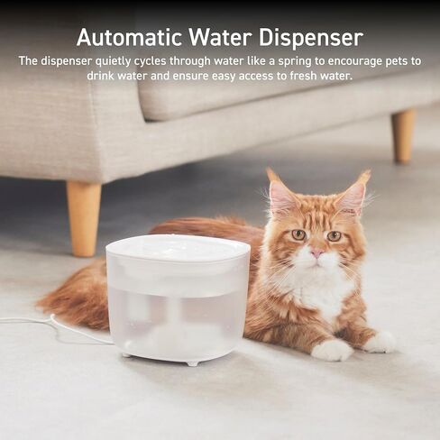 Elecom Silent Pet Water Fountain للقطط والكلاب ، تشغيل 9DB Ultra Head ، سعة 2 لتر ، سهلة التفكيك والنظيفة ، ترشيح 3 طبقات ، مضخة لاسلكية ، أوضاع ضوء LED (أسود) in Kuwait