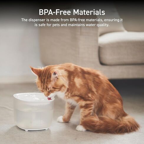 Elecom Silent Pet Water Fountain للقطط والكلاب ، تشغيل 9DB Ultra Head ، سعة 2 لتر ، سهلة التفكيك والنظيفة ، ترشيح 3 طبقات ، مضخة لاسلكية ، أوضاع ضوء LED (أسود) in Kuwait