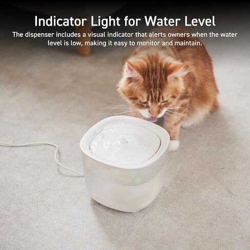 Elecom Silent Pet Water Fountain للقطط والكلاب ، تشغيل 9DB Ultra Head ، سعة 2 لتر ، سهلة التفكيك والنظيفة ، ترشيح 3 طبقات ، مضخة لاسلكية ، أوضاع ضوء LED (أسود) in Kuwait