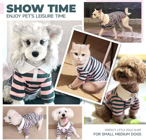 baejmjk لطيف الكلب قميص بوي فتاة الكلب الملابس مخططة t-shirt t-shirt للكلاب الصغيرة المتوسطة القطط ناعم التنفس جرو جرو (الأزرق البحرية ، x-small) in Kuwait