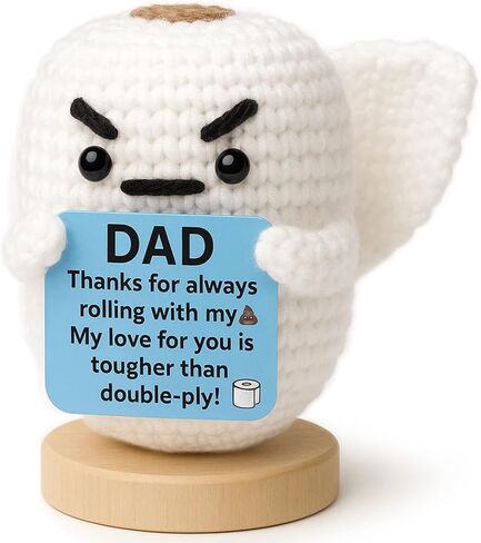 Dad Crochet Gift - Handmade Crochet Poo Doll, Father Gifts for Birthday Anniversary Valentine from Daughter Son Wife, Funny Gift for Bonus Dad Step Father, Emotional Positive Cute Decor in Kuwait