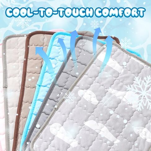 Dog Cooling Mat, 2025 New Pet Ice Silk Mat, Pet Cooling Mat Ice Silk Coolings Mats for Dogs & Cats, with Non-Slip & Foldable Summer Reusable Pets Cool Mats (Blue, 35.5 * 23.6 inches) in Saudi Arabia