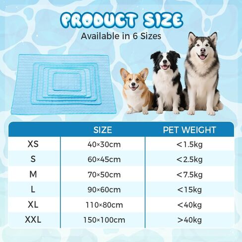 Dog Cooling Mat, 2025 New Pet Ice Silk Mat, Pet Cooling Mat Ice Silk Coolings Mats for Dogs & Cats, with Non-Slip & Foldable Summer Reusable Pets Cool Mats (Blue, 35.5 * 23.6 inches) in Saudi Arabia