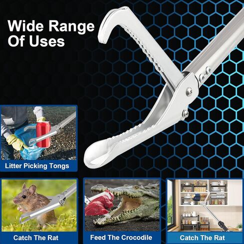 Snake Grabber Tool,Snake Tongs 69 Inch Reptile Tongs Long Reach Grabber Stainless Steel Sponge Handle Wide Jaw (Yellow) in Saudi Arabia