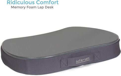 طاولة سرير المكتب الصغيرة المصغرة مع رغوة الذاكرة - الأزرق - العمل من الصفحة الرئيسية - صينية لابتيك لاب - مكتب سفر محمول - رائع لقراءة تلوين كتابة على أريكة السرير - مقبض in Kuwait
