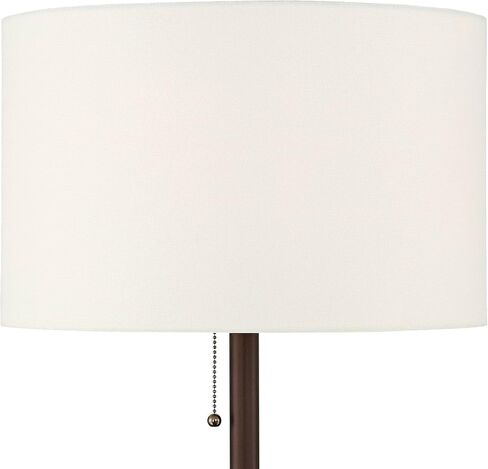 360 Lighting Caper Modern Floor Lamp with Tray Table USB and AC Power Outlet in Base 60.5" Tall Bronze Metal Off White Fabric Drum Shade for Living Room Reading House Bedroom in Saudi Arabia