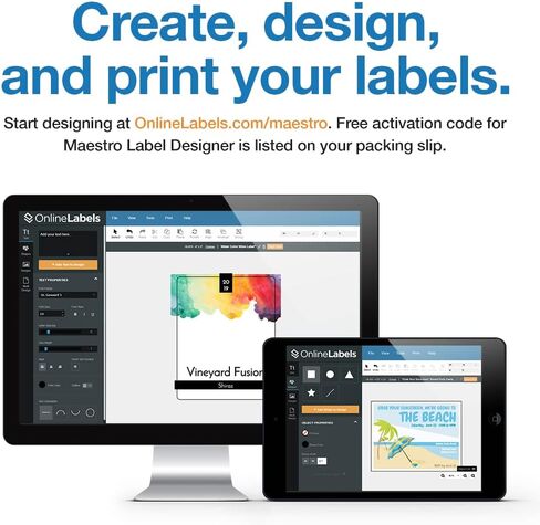 Customizable Address Labels - 4 x 1 - Permanent, White Matte - Mailing, Barcode Labels - Pack of 2,000 Labels, 100 Sheets - Inkjet/Laser Printers - Online Labels in Saudi Arabia