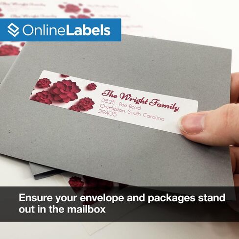Customizable Address Labels - 4 x 1 - Permanent, White Matte - Mailing, Barcode Labels - Pack of 2,000 Labels, 100 Sheets - Inkjet/Laser Printers - Online Labels in Saudi Arabia