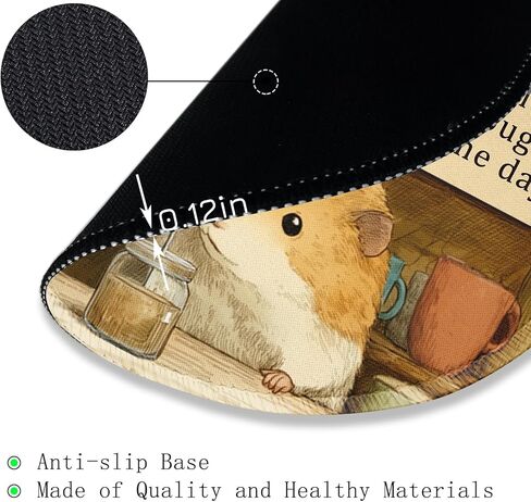 Gctriki Anime Black Cat Mouse Pad, Cute Computer Mouse Pads for Desk, Funny Round Mousepad for Laptop Gaming Stitched Edge Non-Slip Rubber Base Cute Green Home Office Desk Accessories Decor for Women in Kuwait