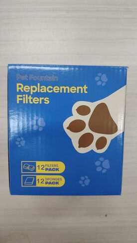 Pet Water Fountain Filters: Per Fountain Filter Replacement (24 Pcs) - 6 Months Set of Replacement Filters for ATMZIQXR S18 - Contains 12 Carbon Filters + 12 Sponges Filters in Saudi Arabia