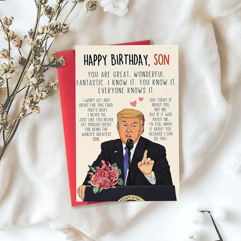Funny Birthday Card Gift for Wife, Unique Wife Birthday Cards Gifts from Husband, Sweet Valentine's Day Gifts for Her, Unique Anniversary Card, Trump Love Card for Women in Kuwait
