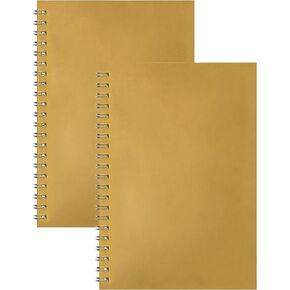 Spiral Notebook, 2 Pack B6 Soft Cover Journals Notebook for School Student and Office Supplies, Blank Sketch Book, 50 Sheets/100 Pages, 100 GSM, 7.48 x 5.2 Inch, Brown