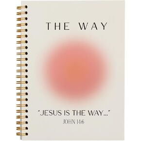 Rusenbao Bible Journal Notebooks for Note Taking, Christian Jesus Is The Way Notebook Journal, Prayer Scripture Journal for Women, Hardcover Spiral Notebook 5.5 x 8.3