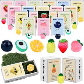 30 Set Bulk Gifts Back to School Supplies for Students Teachers Small Inspirational Gifts Emotional Support Desk Pets Cute Resin Mini Ornaments with Cheer up Card Box