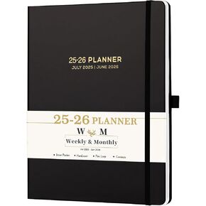 2025-2026 Planner - 2025-2026 Planner Weekly and Monthly, 8"× 10", July 2025 - June 2026, Inner Pocket, Elastic Closure, Pen Loop, Bookmarks, Note Pages