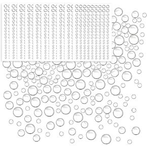 1620PCS Transparent Water Droplets Beads, Self-Adhesive Resin Round Dewdrop Beads, Clear Waterdrop Stickers Embellishments for DIY Crafts Making Card Scrapbooking Makeup Decor Accessories