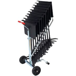 NPS Public Seating NPS Modern Steel Metal Dolly for 10 Melody Music Tands في Silver Zinc