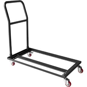 Folding Chair Cart Rolling Push Dolly, Commercial Grade Steel Frame, Storage Capacity 50 Chairs