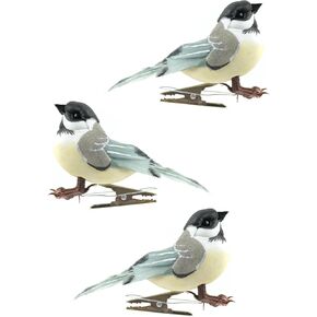 Set of 3 American Goldfinch Artificial Birds for Decoration, Floral Arrangements and Arts & Crafts