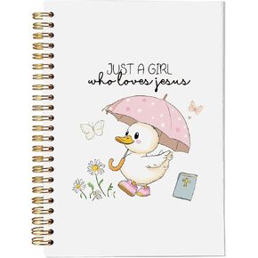 Vintage Floral Christian Spiral Notebook, in the Waiting God is Working Bible Journal, Christian Religious Journals for Women, Prayer Journal, Church Notes Notebook 5.5x8.3 Inch-202