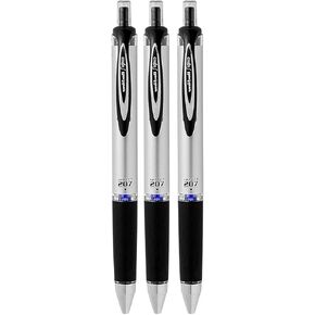207 Impact RT Retractable Gel Rollerball Pen, Bold Point (1.0mm), Black Ink, 6 Count, Bundle with Plastic Reusable Pouch