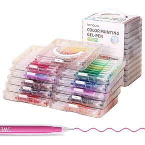0.6mm Needle Tip Gel Pens with storage bag, 162 Color Gel Pens Set for Adult Coloring Books, 168 Pcs Gel Marker for Making Cards, Kids and Adult Journaling Doodling Drawing, School Craft