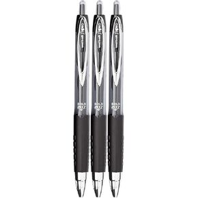 Uni-ball Signo 207 Roller Ball Retractable Gel Pens, Bold Point (1.0mm), Black Ink, 6 Count, Bundle with Plastic Reusable Pouch in Kuwait