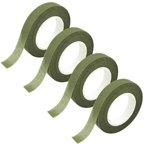 4 Rolls Floral Tapes Moss Green, 1/2" inch Wide Flower Tape for Wedding Bouquet Stem Wrapping, Flower Arrangement, Florist Floral Crafts and DIY Supply (30 Yard/Roll)
