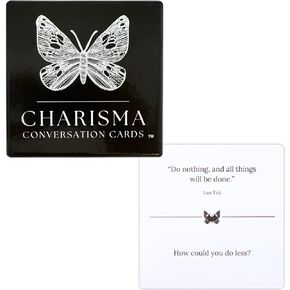 Charisma Conversation Cards; Quotes & Questions Conversation Cards; Discussion Starter; Gifts for Couples, Weddings, Family, Friends, Work, Self-Help; Motivational, Mindful Card Game