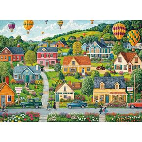 Jigsaw Puzzles for Adults 1000 Pieces, Interlock Perfectly Letter on Back No Dust, Home Decor Birthday Party Gift Toy for Men Women Elders Seniors, 1:1 Poster - Happy Town