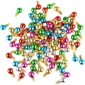 100Pcs Holiday Ball Ornaments Colorful Plastic Decorations for Xmas Tree DIY Hanging Crafts Festive Garland Decorative Accents