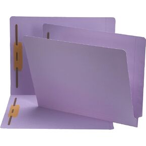 SMEAD SMD25540-25540 Lavender End Tab Colored Fastener File Folders with Reinforced Tab
