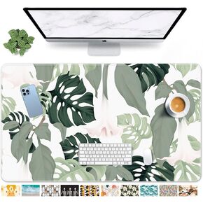 Britimes Large Gaming Mouse Pad Palm Leaf Non-Slip Desk Pad Keyboard and Mouse Desk Mat for Gamer, Office & Home, 31.5 x 15.7 in