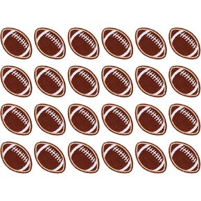 24pcs Gold Edges Chenille Football Embroidery Patches, Sewing Sew Iron On Patches Sport Ball DIY Embroidered Football Applique for Clothes Pants Hat Backpack