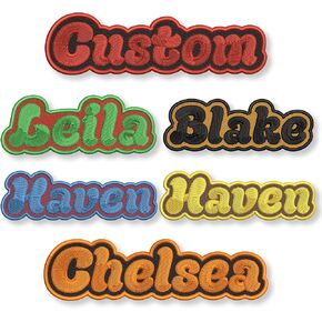 Customized Name Patches Embroidered, Personalized Iron-On Patches, Embroidery Name Patch, Custom Text Patch, Name Tags, Customizable Sew-On, Hook and Loop, Patch for Clothing, Backpack, Hat, Uniform