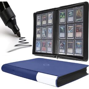 D DACCKIT Toploader Binder, Holds 288 Top Loaders - 9-Pocket Top Loader Binder for 3" x 4" Rigid Card Holders for Trading Cards or Sports Cards, Model A - Navy Blue