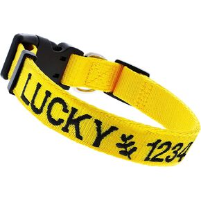Embroidered Dog Collars Personalized, Custom Collar w Text and Phone Number | 3 Adjustable Sizes - 8 Colors | - Safe&Secure Pet Collars with ID, Pet Name for Boy, Girl Dogs, Puppy