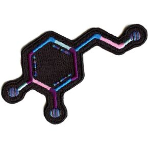 Dopamine Molecule Patch Chemical Structure Embroidered Iron On