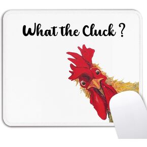 Funny Rooster Mouse Pad - Funny Chicken Rooster Office Desk Decor Accessories, Square Waterproof Non-Slip Rubber Base Sarcastic Mousepad for Wireless Mouse 7.9x9.5 Inch