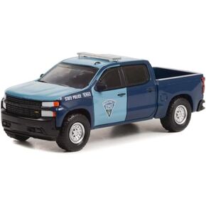 2021 Chevy Silverado, Blue - Greenlight 43000E/48-1/64 Scale Diecast Model Toy Car