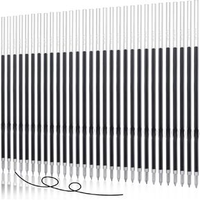 30 Piece Black Ink Pen Refills, 1 mm Ballpoint Refills Replacement Ballpoint for Click Retractable Pens Office College Supplies