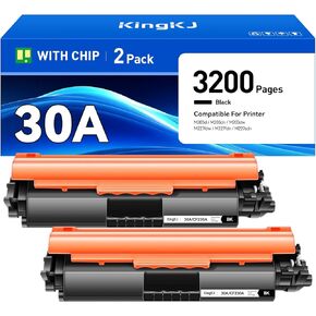 30A Black Toner Cartridge 2-Pack with chip High Yield Replacement for HP 30A CF230A 30X CF230X Compatible for HP LaserJet Pro MFP M227fdw M227fdn M203dw M227sdn M203dn M203d Printer M277 M203 Ink Copy