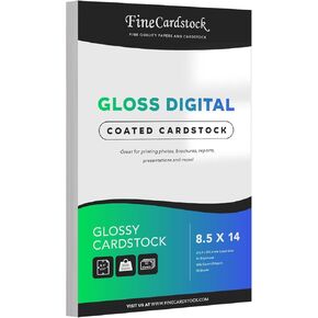 Double-Sided Heavyweight Gloss Digital C2S Cardstock – Perfect for Color Laser Printing, Flyers, Brochures, Photos | 8.5" x 14" | 80lb Cover | Acid Free, Glossy Coated on Both Sides | 50 Sheets