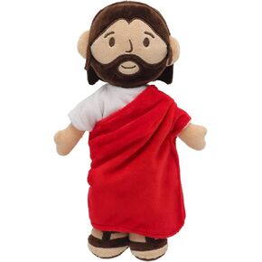 11.8inch Brown Jesus Plush Doll Guardian Stuffed Animal Baptism plushie Savior Toy Gifts for Church Sunday School Religious Easter Gift (Blue)