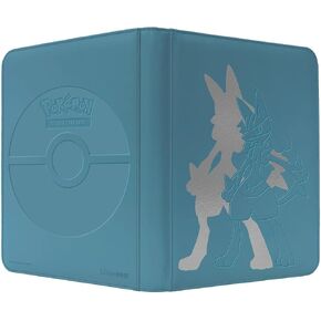 Ultra PRO Elite Series Pokémon Cards PRO-Binder - Lucario Design, Holds 360 Sleeved Cards, 9-Pocket Side-Loading Pages, Padded Leatherette with Foil, Zipper Closure, Ideal for Pokémon Collectors
