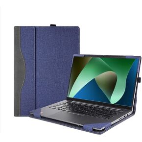 Laptop Case Cover for 14 inch Lenovo IdeaPad Slim 5 14IRL8 14ABR8 14IAH8 & IdeaPad Pro 5 14ARP8 14APH8 14IRH8 & IdeaPad 5 Pro 14ARH7 14IAP7 Sleeve,PU Leather Notebook PC Bag (Dark Grey)