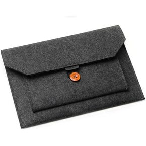 Felt Laptop Bag Protective Ultra Slim Business Envelope Sleeve Case, Compatible with Apple MacBook Air Pro 15.3" 15.4" 16", Asus Dell HP Microsoft Notebook Chromebook Ultrabook (Dark Grey, 15.6")